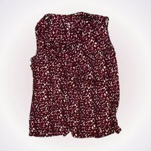 Coldwater Creek Red and Pink Abstract Print Tank Top | Sz M